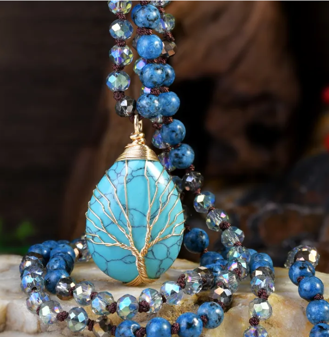 Collar Turquesa y cristales
